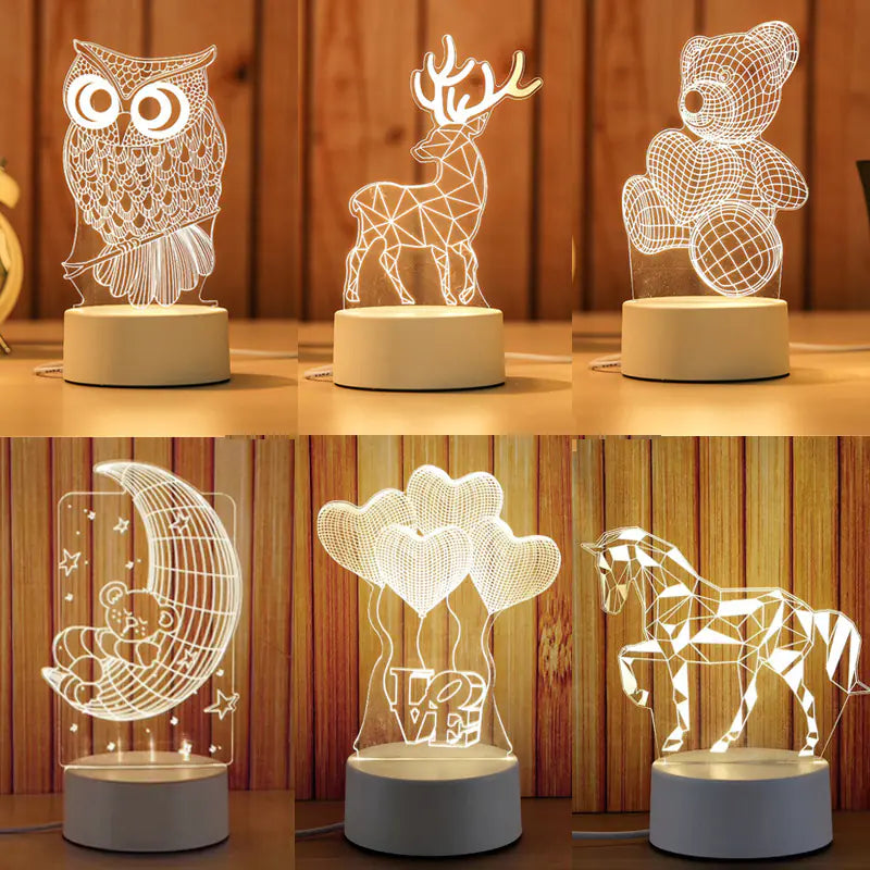 Multi-Shape 3D LED Acrylic Night Light