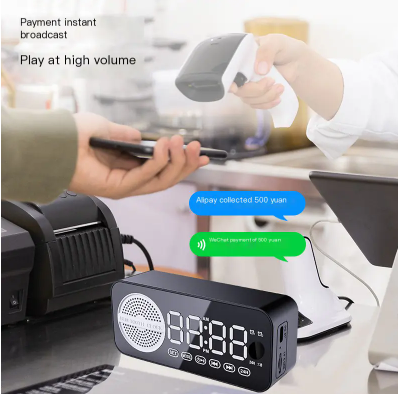 Portable Smart AI Bluetooth Speaker with LED Mirror Alarm Clock β Wireless Music, Voice Control, Home & Travel Audio