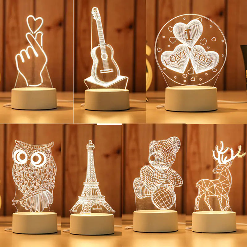 Multi-Shape 3D LED Acrylic Night Light