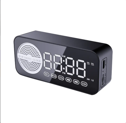 Portable Smart AI Bluetooth Speaker with LED Mirror Alarm Clock – Wireless Music, Voice Control, Home & Travel Audio