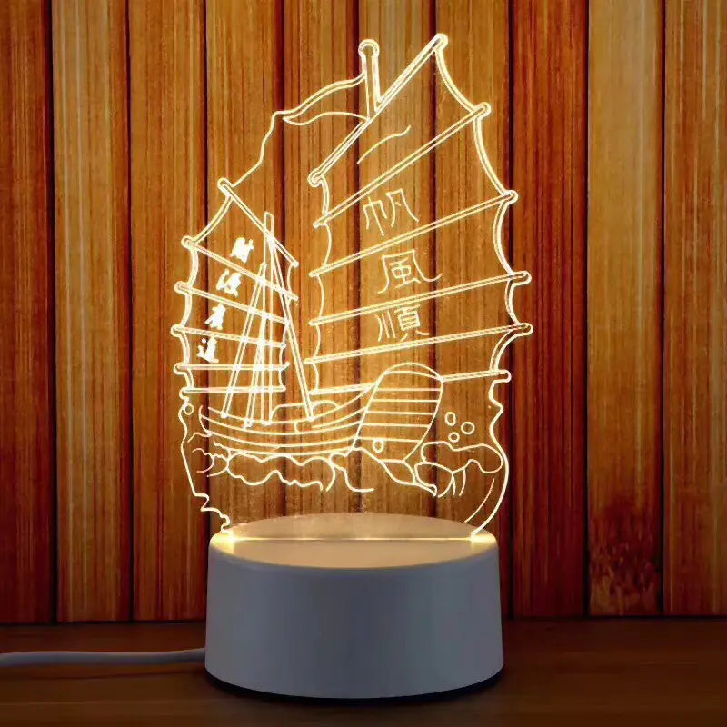 Multi-Shape 3D LED Acrylic Night Light